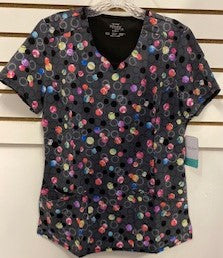 Cherokee Colored Circles V-Neck Top